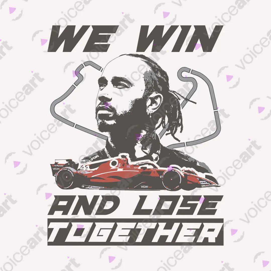 VOICEART White Watermark Lewis Hamilton Quote Sports Graphic Tee Formula Racing Fans Short Cotton Shirt Men and Women