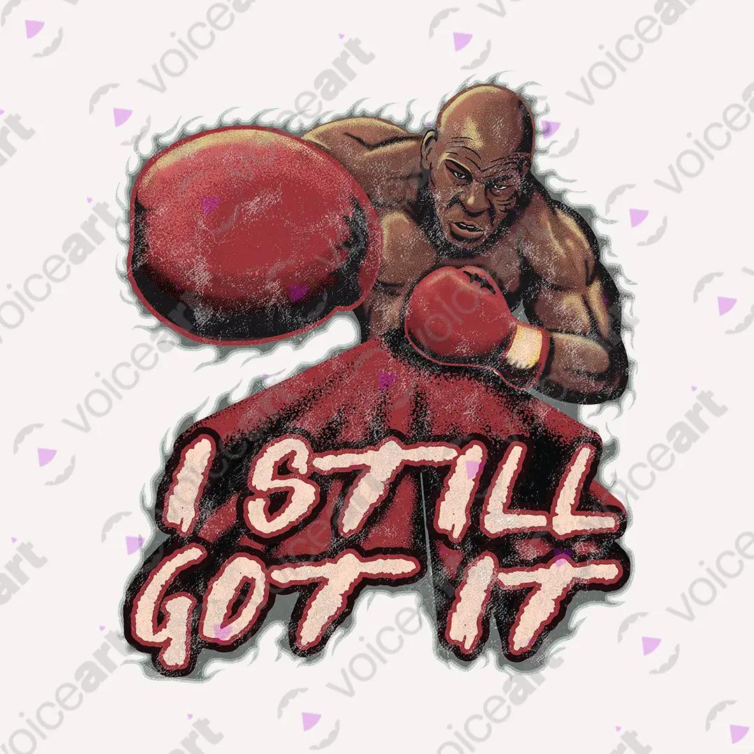 VOICEART White Watermark Vintage Tyson Still Got It Sports Graphic Tee for Boxing Fans Short T-Shirt for Men and Women