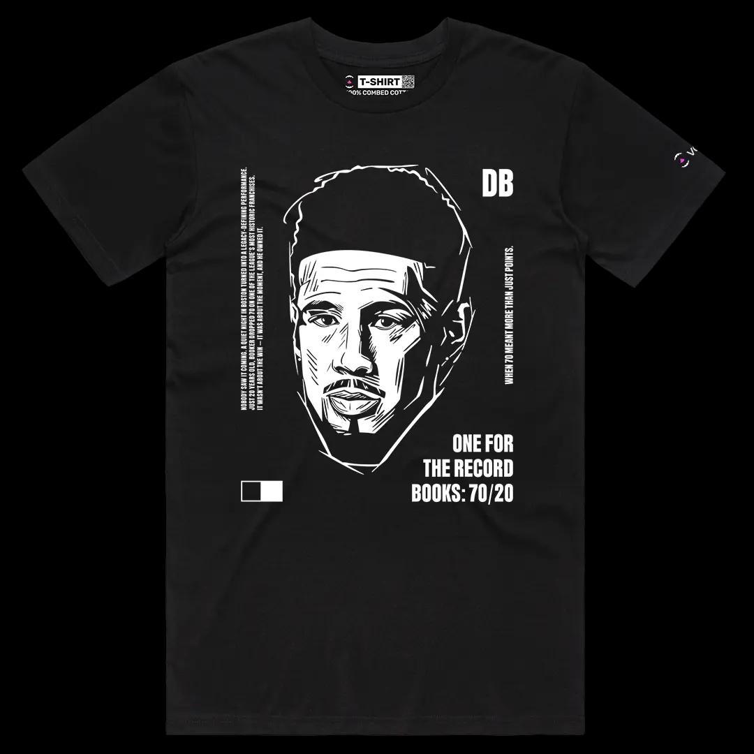 VOICEART Black Male Regular Booker 70 Sports Graphic Tee for PHX Basketball Fans Short Sleeve Cotton T-Shirt Men and Women