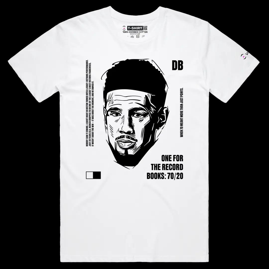 VOICEART White Male Regular Booker 70 Sports Graphic Tee for PHX Basketball Fans Short Sleeve Cotton T-Shirt Men and Women