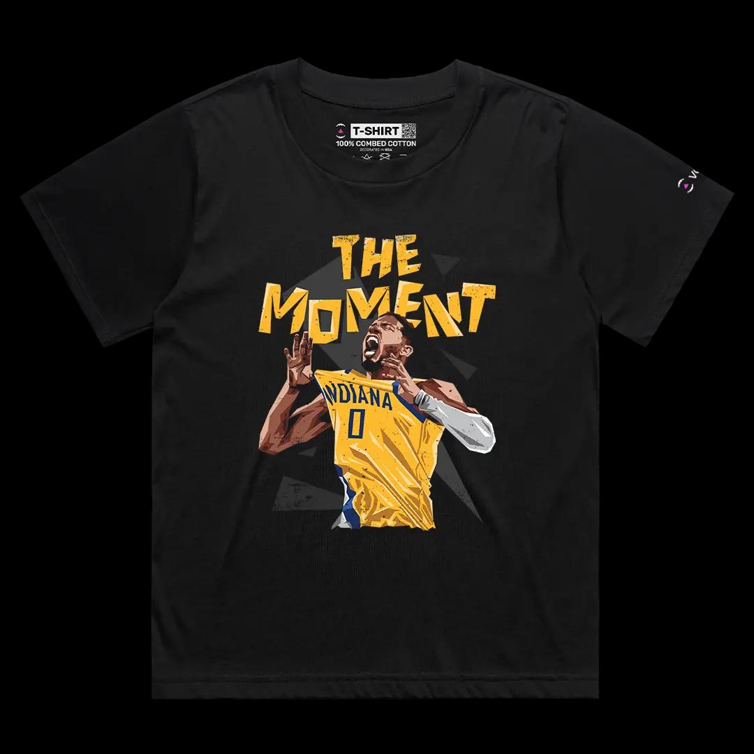 VOICEART Black Female Loose Tyrese The Moment Sports Graphic Tee for Basketball Fans Short Sleeve T-Shirt for Men and Women