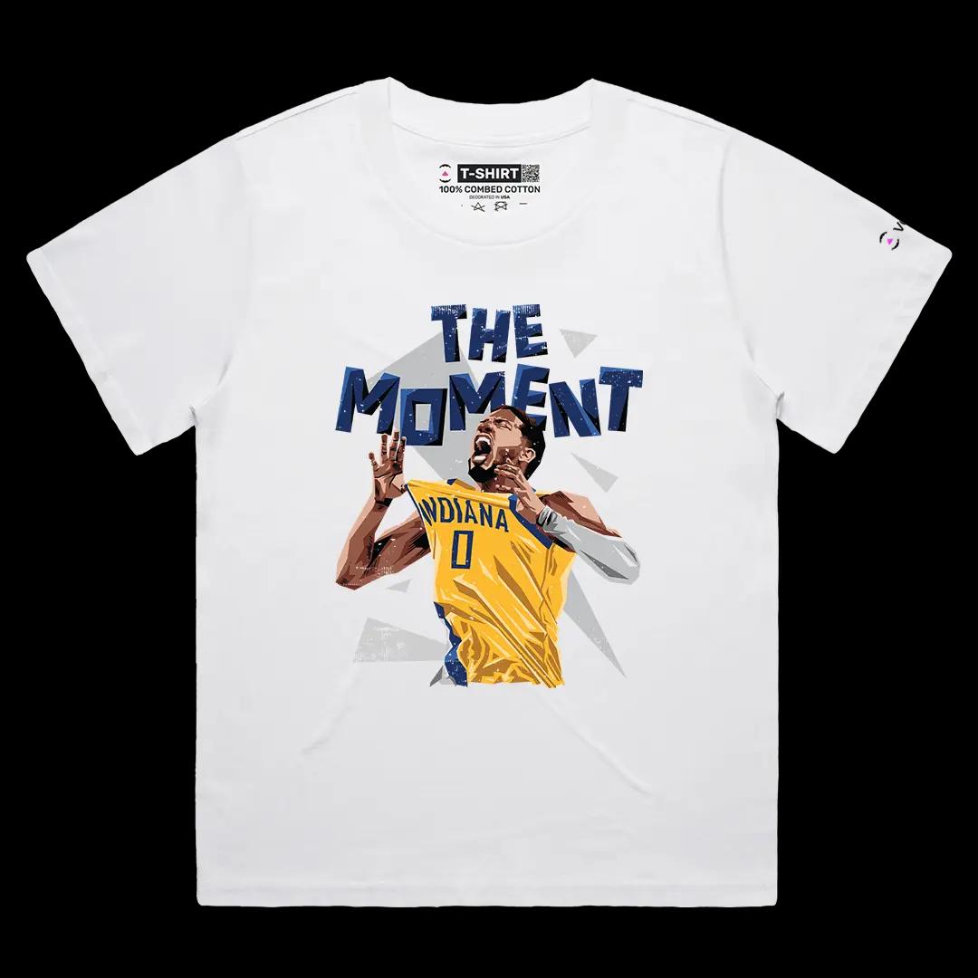 VOICEART White Female Loose Tyrese The Moment Sports Graphic Tee for Basketball Fans Short Sleeve T-Shirt for Men and Women