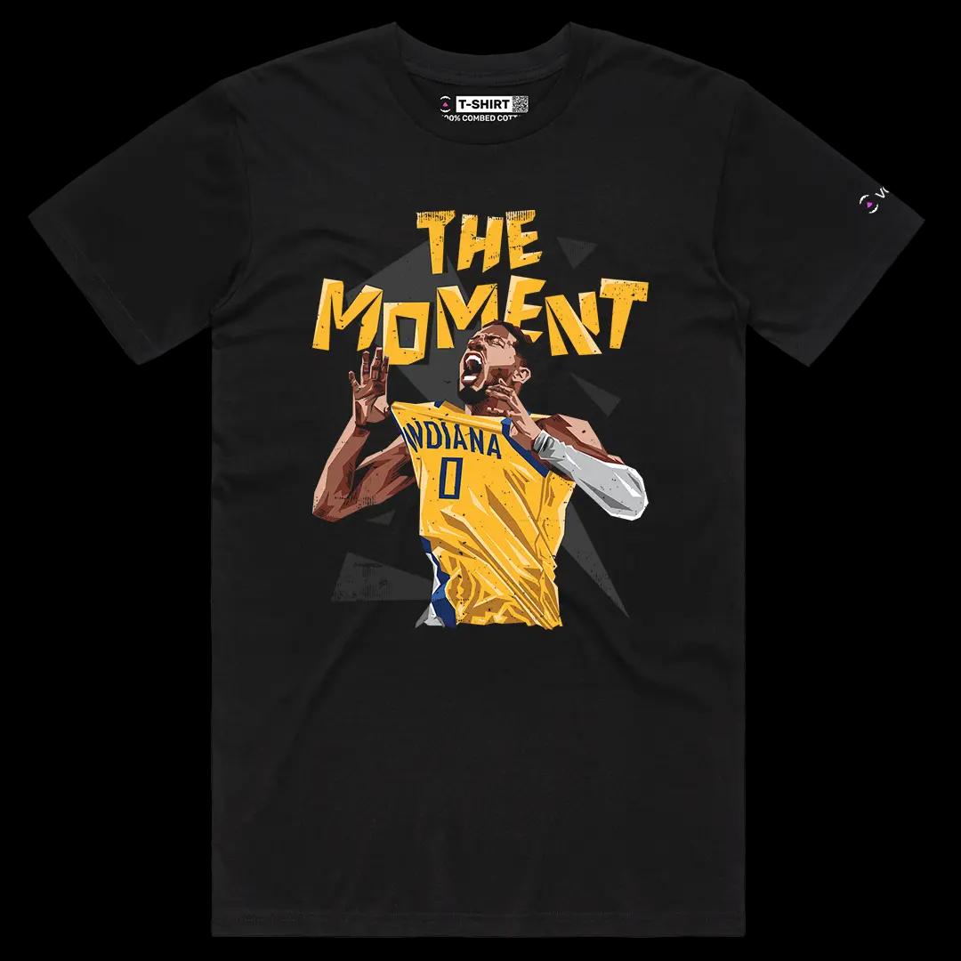 VOICEART Black Male Regular Tyrese The Moment Sports Graphic Tee for Basketball Fans Short Sleeve T-Shirt for Men and Women