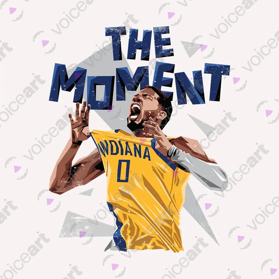VOICEART White Watermark Tyrese The Moment Sports Graphic Tee for Basketball Fans Short Sleeve T-Shirt for Men and Women