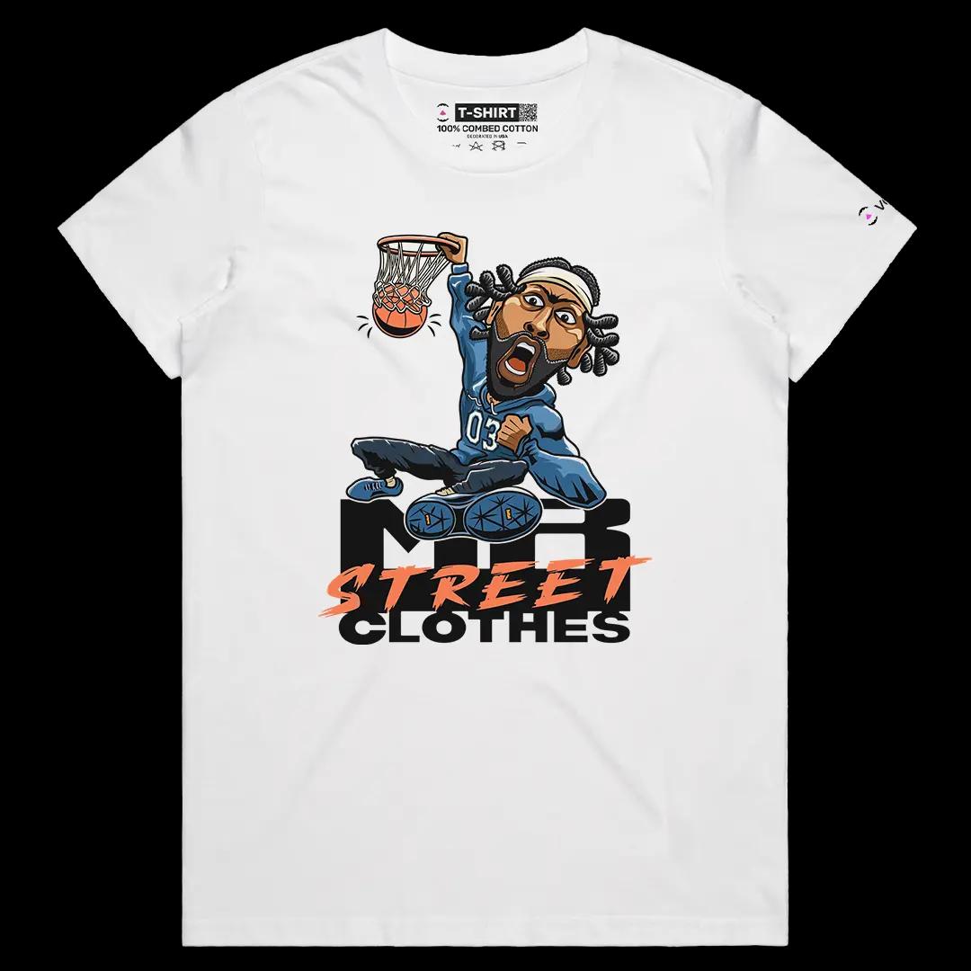 VOICEART White Female Regular Davis Mr Street Clothes Sport Graphic Tee for Basketball Fans Short T-Shirt for Men and Women
