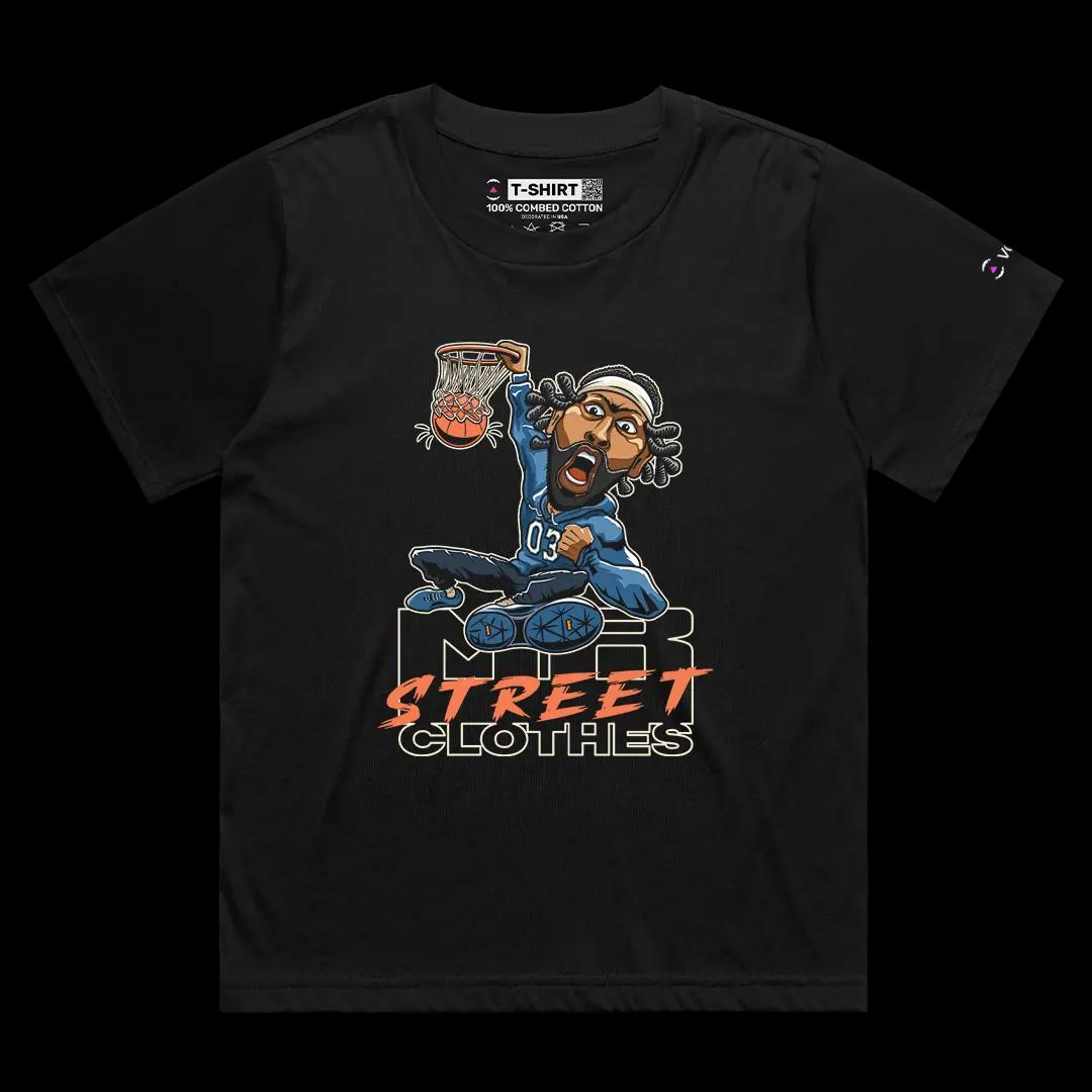 VOICEART Black Female Loose Davis Mr Street Clothes Sport Graphic Tee for Basketball Fans Short T-Shirt for Men and Women