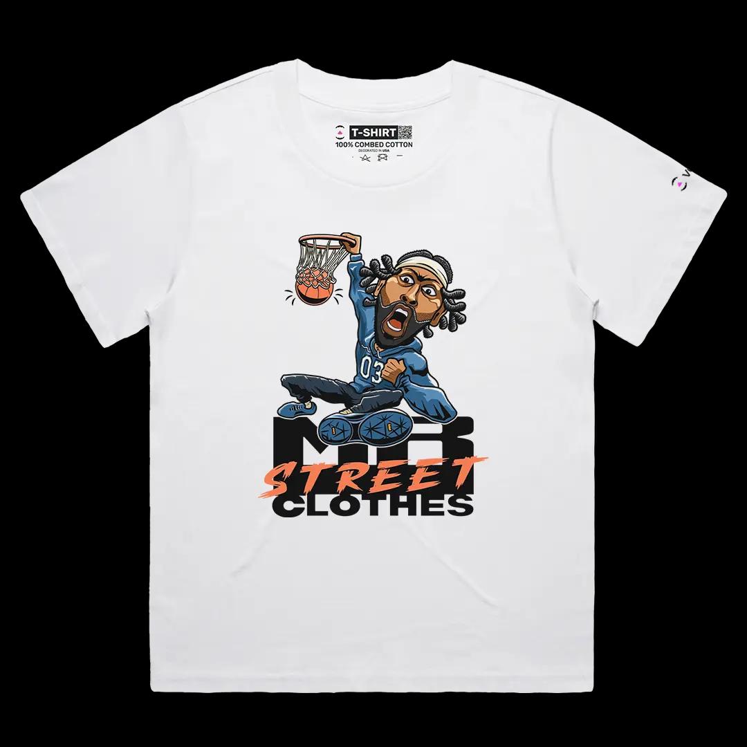 VOICEART White Female Loose Davis Mr Street Clothes Sport Graphic Tee for Basketball Fans Short T-Shirt for Men and Women