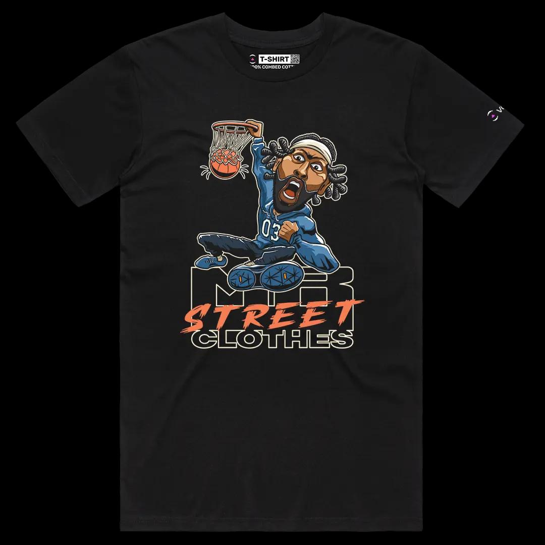VOICEART Black Male Regular Davis Mr Street Clothes Sport Graphic Tee for Basketball Fans Short T-Shirt for Men and Women