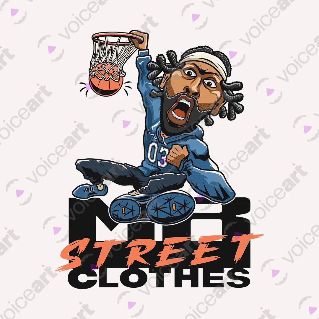 VOICEART White Watermark Davis Mr Street Clothes Sport Graphic Tee for Basketball Fans Short T-Shirt for Men and Women