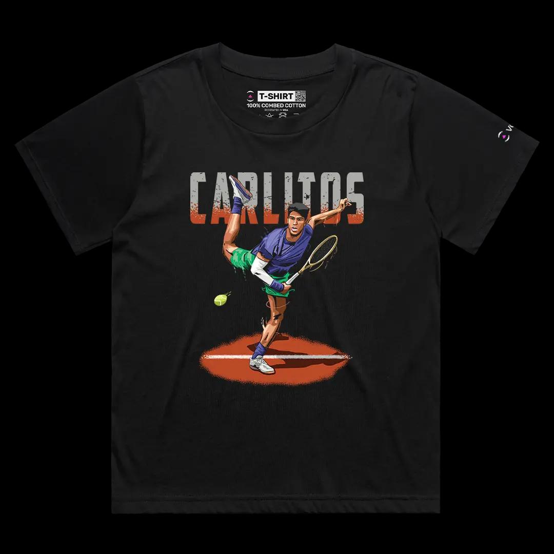 VOICEART Black Female Loose Spanish Prince of Clay Sports Graphic Tee for Tennis Fans Short Sleeve Shirt for Men and Women