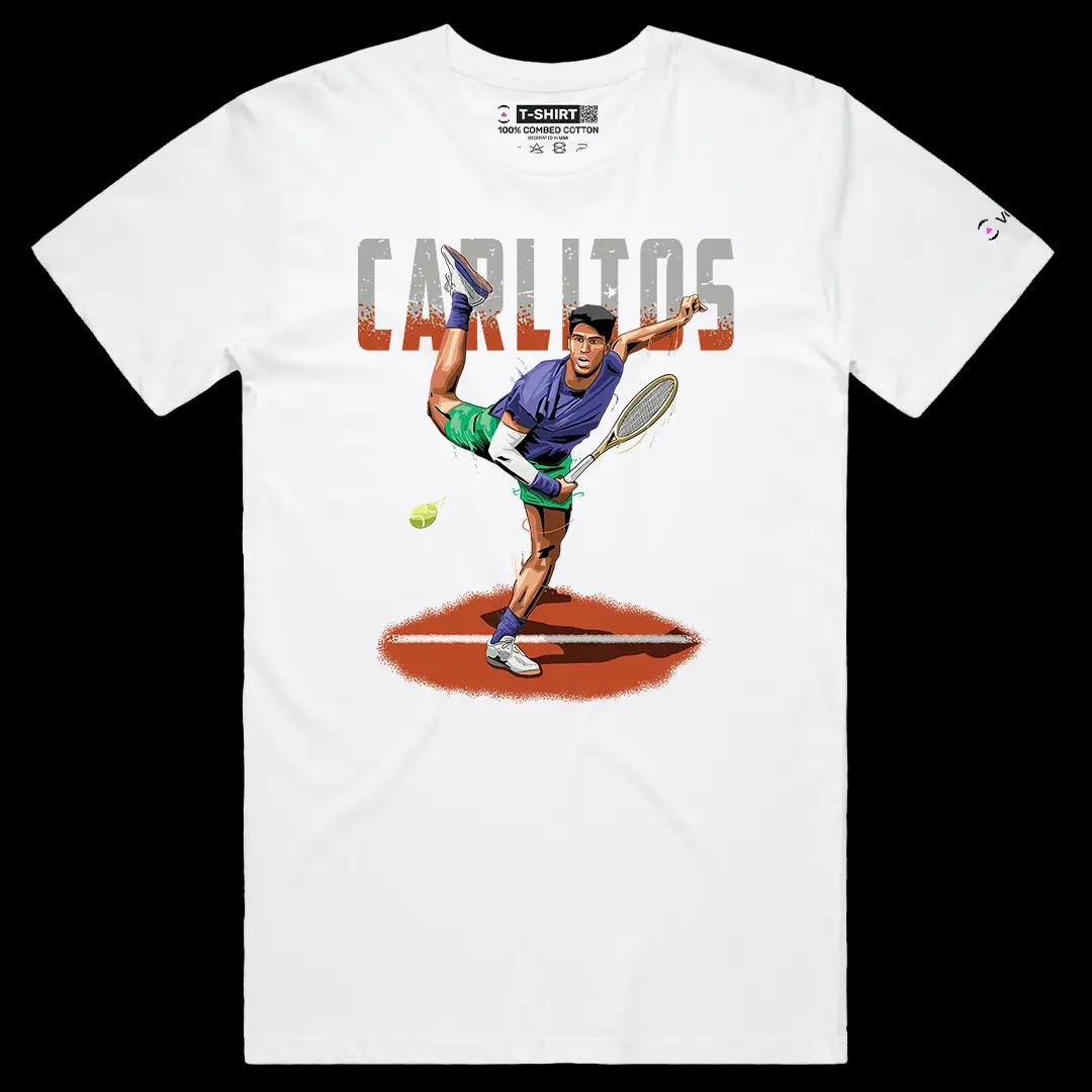 VOICEART White Male Regular Spanish Prince of Clay Sports Graphic Tee for Tennis Fans Short Sleeve Shirt for Men and Women