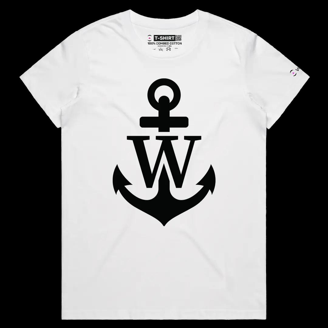 VOICEART White Female Regular Anchor Adult Humor Wanker Tee with Play on Words Short Sleeve Cotton T-Shirt for Men and Women