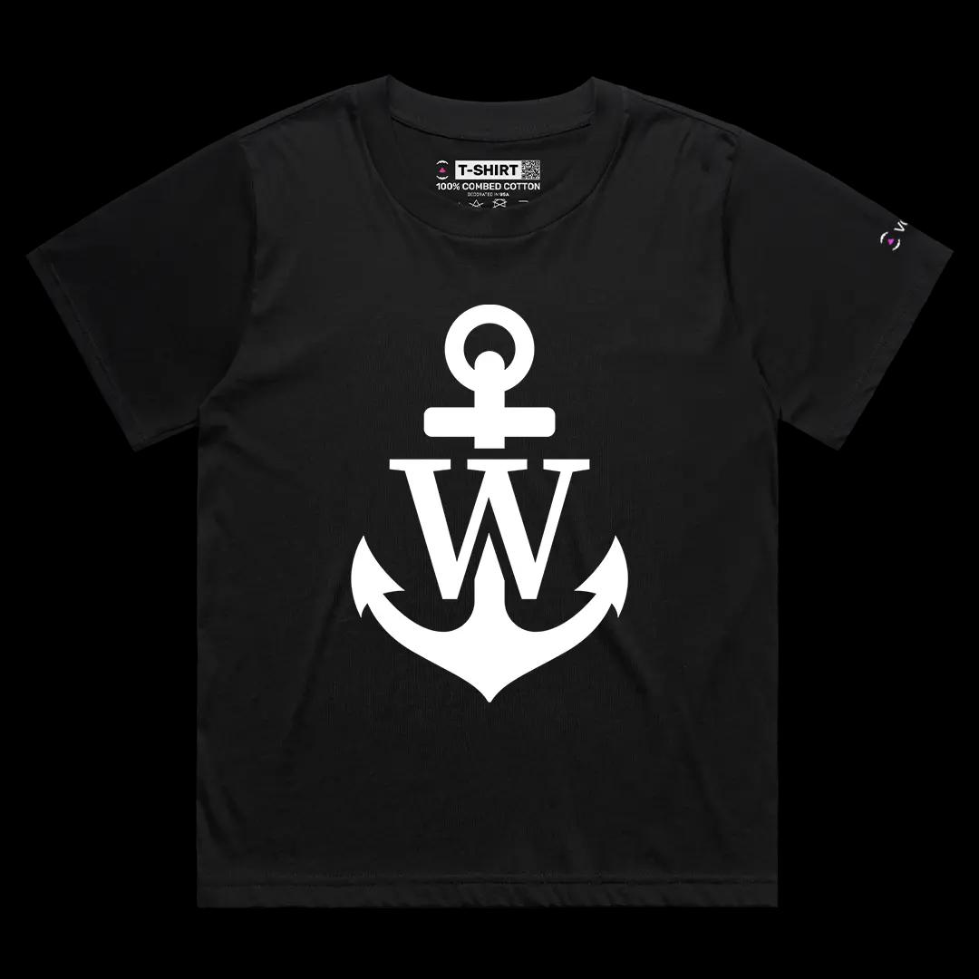 VOICEART Black Female Loose Anchor Adult Humor Wanker Tee with Play on Words Short Sleeve Cotton T-Shirt for Men and Women