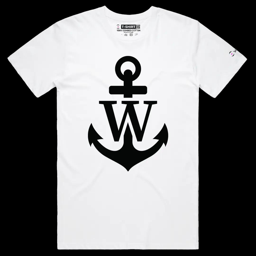 VOICEART White Male Regular Anchor Adult Humor Wanker Tee with Play on Words Short Sleeve Cotton T-Shirt for Men and Women