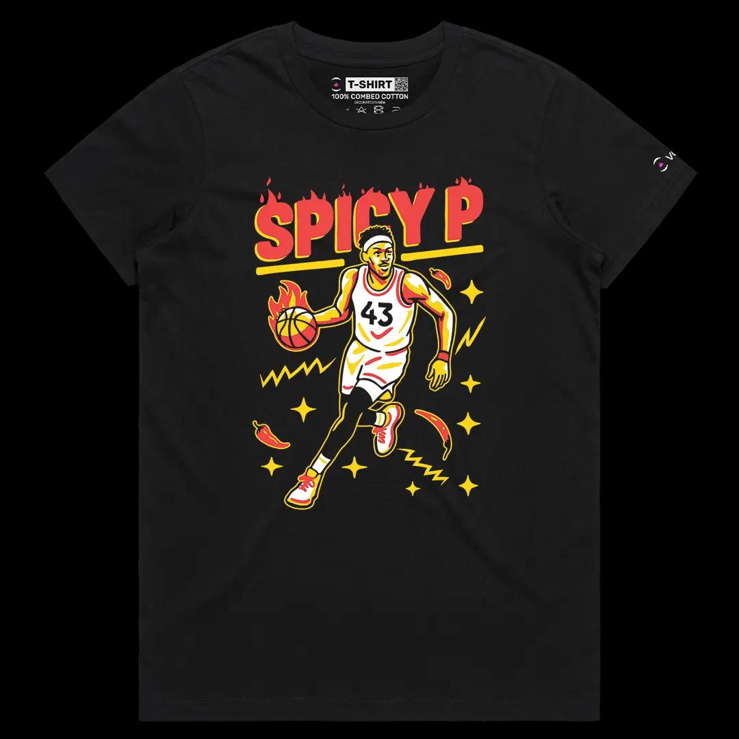 VOICEART Black Female Regular Spicy Cameroonian Sports Graphic Fan Art Tee for Basketball Fans Sleeve Shirt for Men and Women