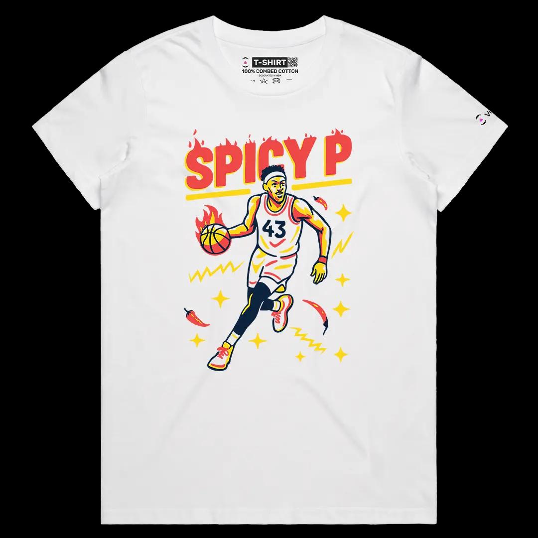 VOICEART White Female Regular Spicy Cameroonian Sports Graphic Fan Art Tee for Basketball Fans Sleeve Shirt for Men and Women