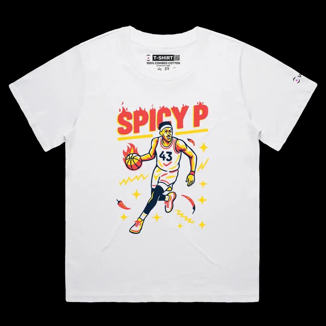 VOICEART White Female Loose Spicy Cameroonian Sports Graphic Fan Art Tee for Basketball Fans Sleeve Shirt for Men and Women