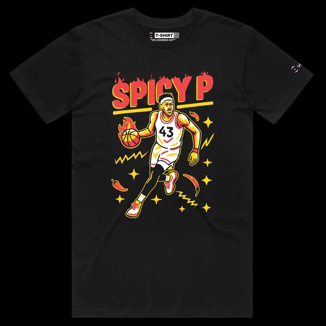 VOICEART Black Male Regular Spicy Cameroonian Sports Graphic Fan Art Tee for Basketball Fans Sleeve Shirt for Men and Women
