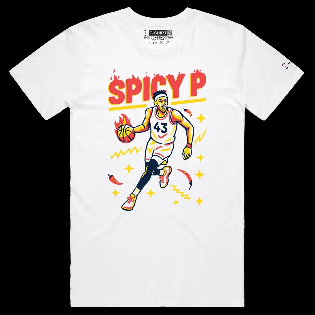 VOICEART White Male Regular Spicy Cameroonian Sports Graphic Fan Art Tee for Basketball Fans Sleeve Shirt for Men and Women