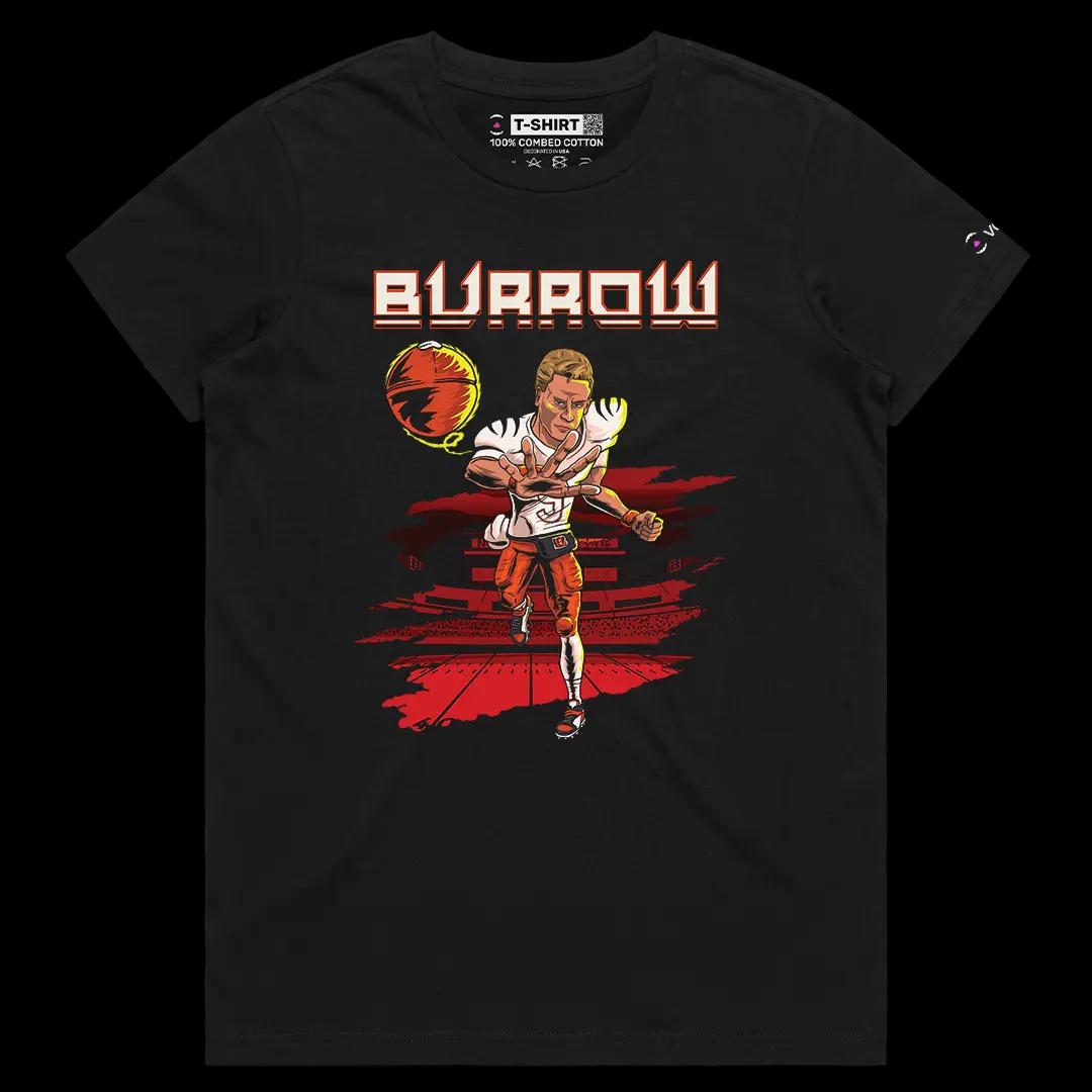 VOICEART Black Female Regular Tiger Quarterback Sports Graphic Tee for Football Fans Short Sleeve TShirt for Men and Women v1