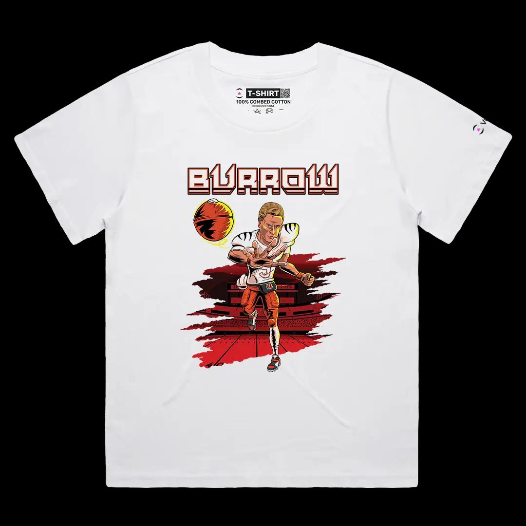 VOICEART White Female Loose Tiger Quarterback Sports Graphic Tee for Football Fans Short Sleeve TShirt for Men and Women v1