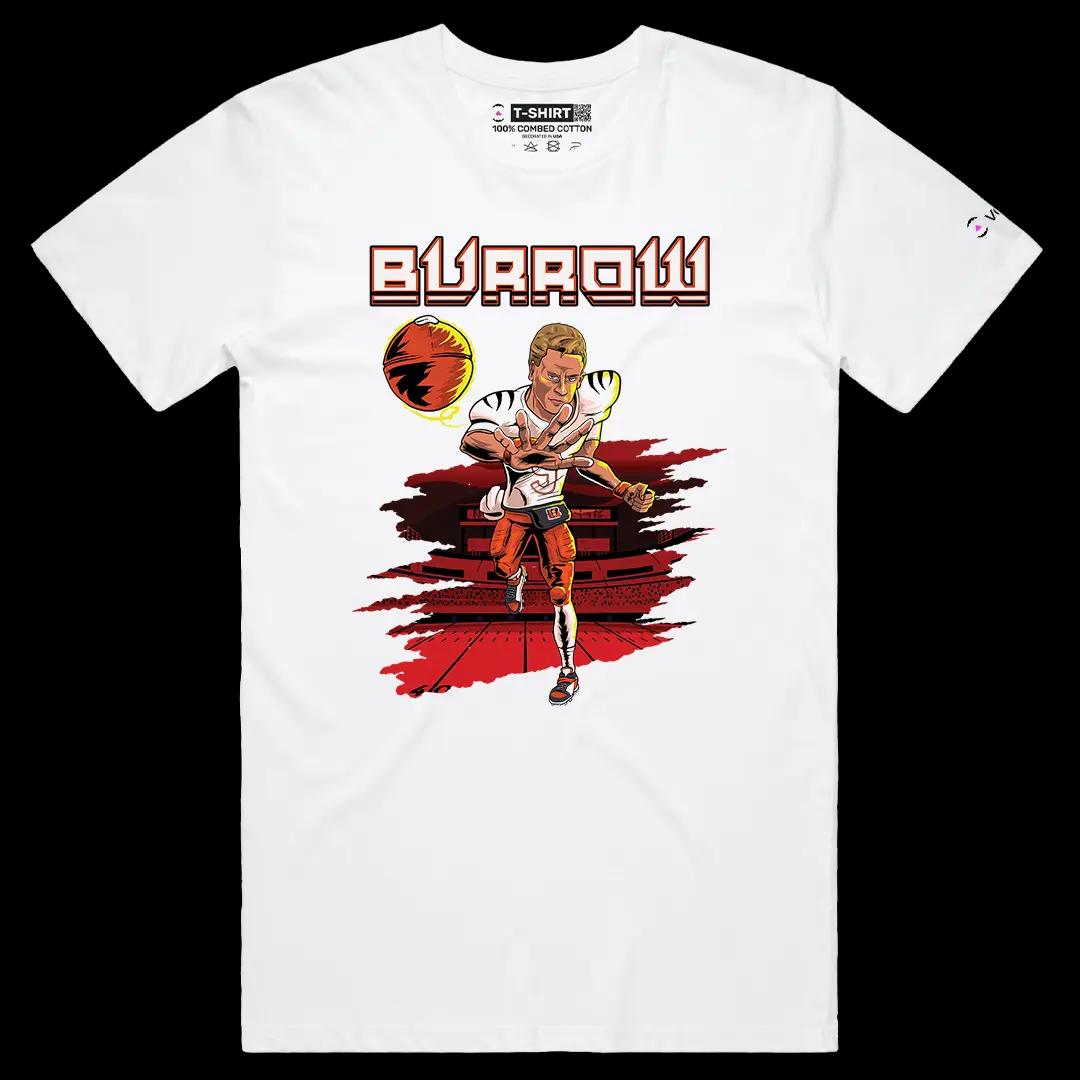 VOICEART White Male Regular Tiger Quarterback Sports Graphic Tee for Football Fans Short Sleeve TShirt for Men and Women v1