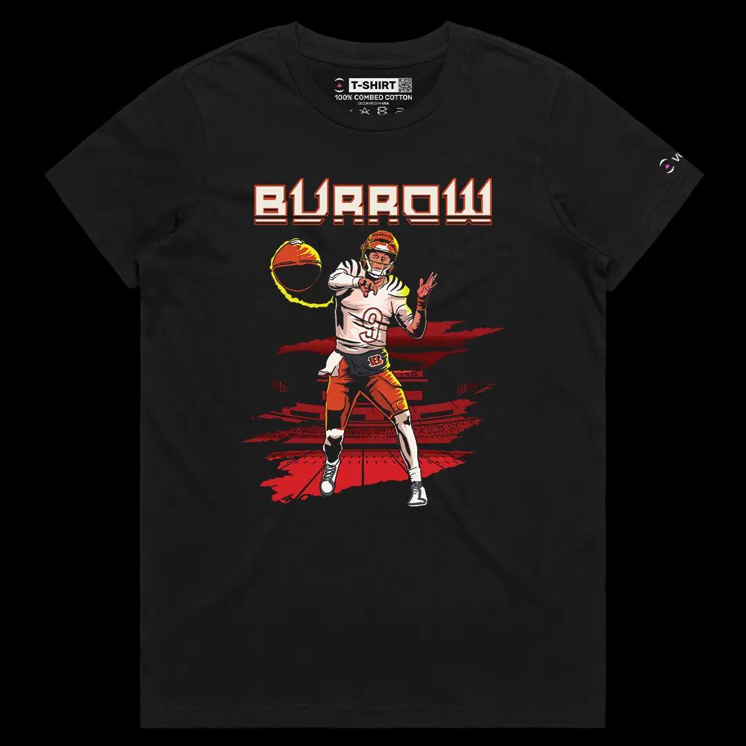 VOICEART Black Female Regular Tiger Quarterback Sports Graphic Tee for Football Fans Short Sleeve TShirt for Men and Women v2