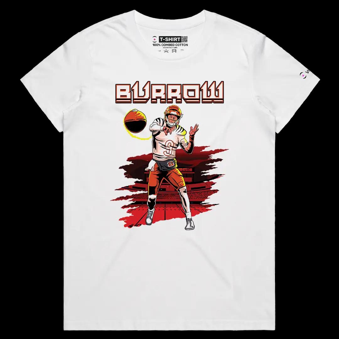 VOICEART White Female Regular Tiger Quarterback Sports Graphic Tee for Football Fans Short Sleeve TShirt for Men and Women v2
