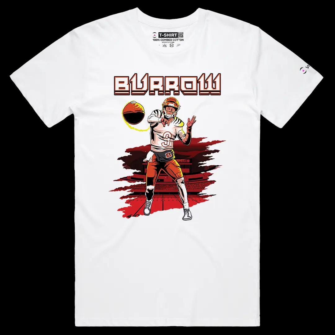 VOICEART White Male Regular Tiger Quarterback Sports Graphic Tee for Football Fans Short Sleeve TShirt for Men and Women v2