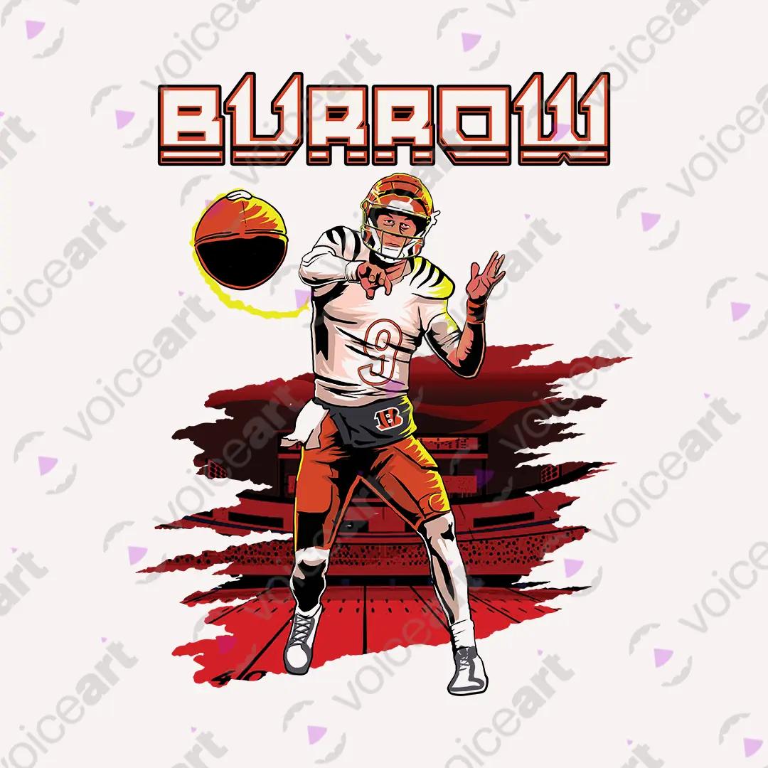 VOICEART White Watermark Tiger Quarterback Sports Graphic Tee for Football Fans Short Sleeve TShirt for Men and Women v2