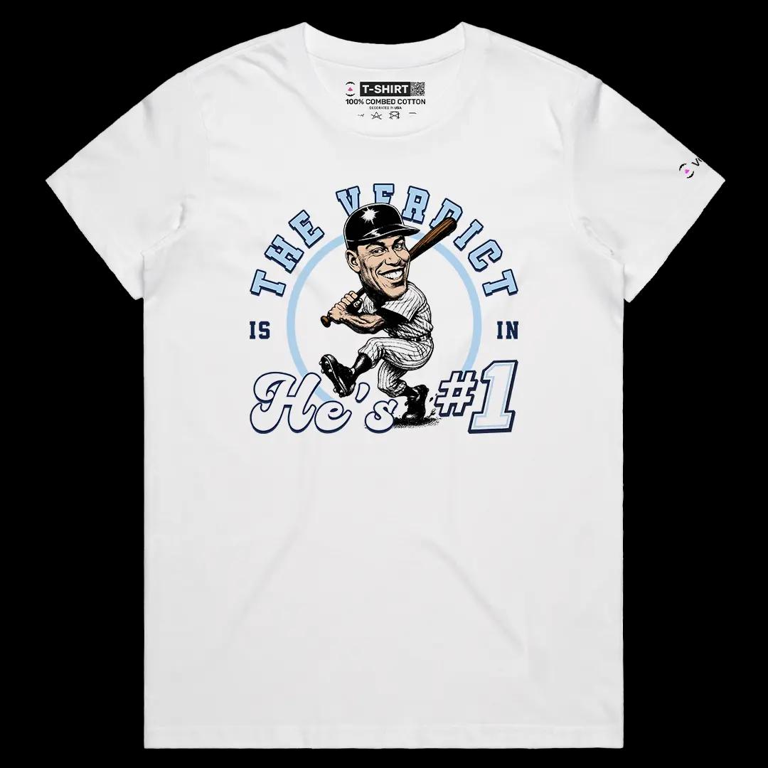 VOICEART White Female Regular Judges Verdict Sports Premium Graphic for Baseball Fans TShirt for Men and Women