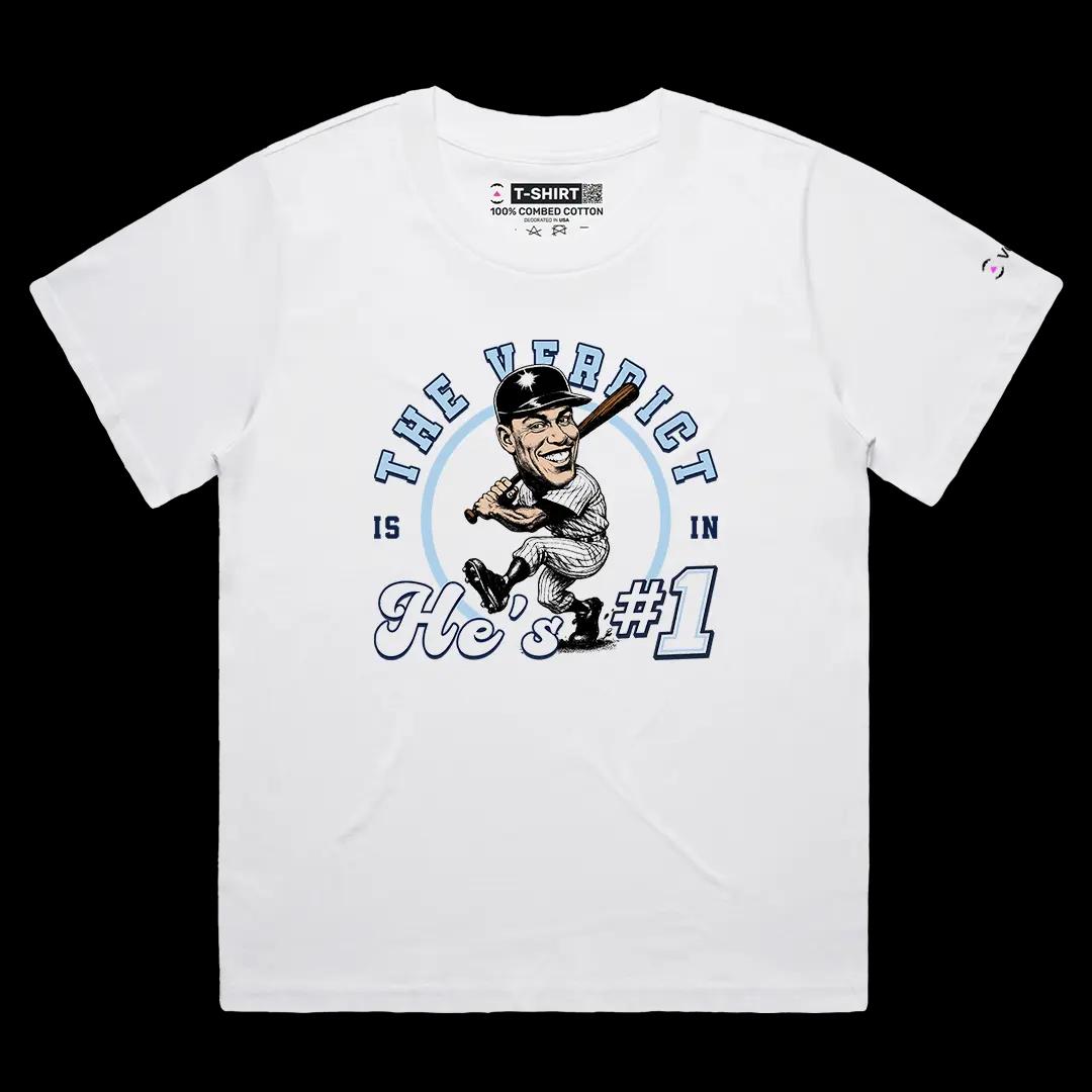 VOICEART White Female Loose Judges Verdict Sports Premium Graphic for Baseball Fans TShirt for Men and Women