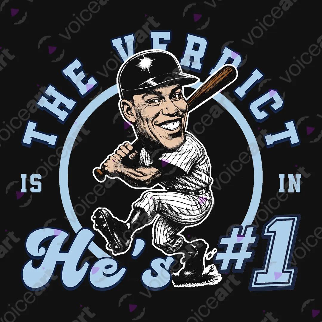 VOICEART Black Watermark Judges Verdict Sports Premium Graphic for Baseball Fans TShirt for Men and Women