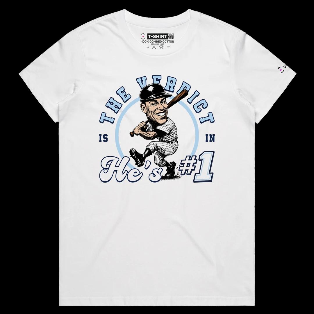 VOICEART White Female Regular Judges Verdict Sports Premium Graphic for Baseball Fans TShirt for Men and Women