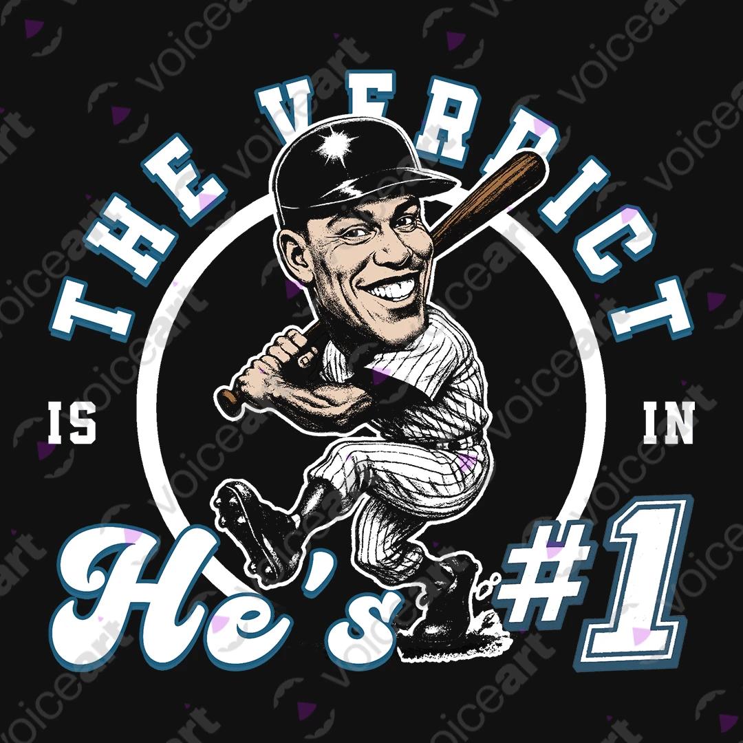 VOICEART Black Watermark Judges Verdict Sports Premium Graphic for Baseball Fans TShirt for Men and Women