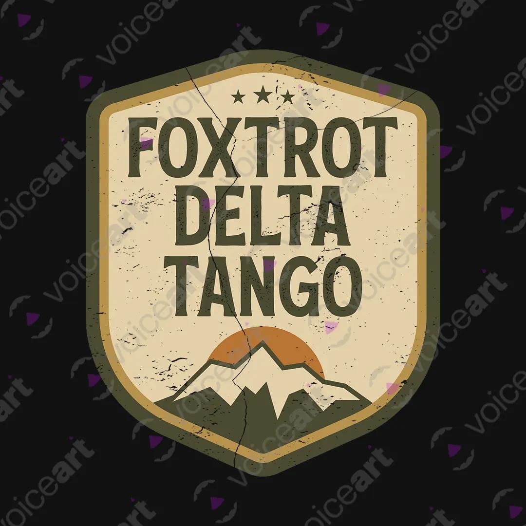 VOICEART Black Watermark Foxtrot Delta Tango Army Code Humor Funny Graphic Tee Short Cotton T-Shirt for Men and Women