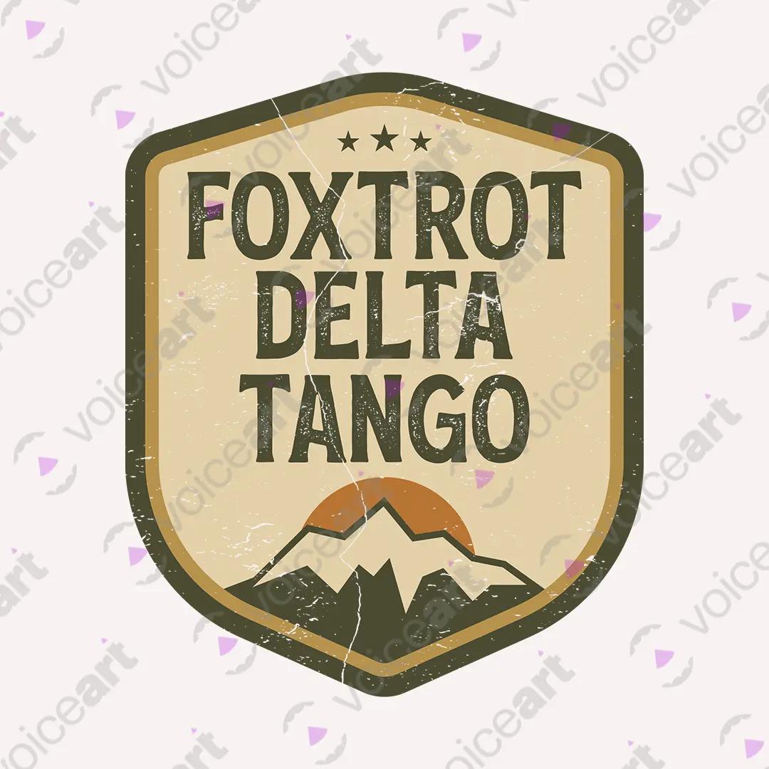 VOICEART White Watermark Foxtrot Delta Tango Army Code Humor Funny Graphic Tee Short Cotton T-Shirt for Men and Women