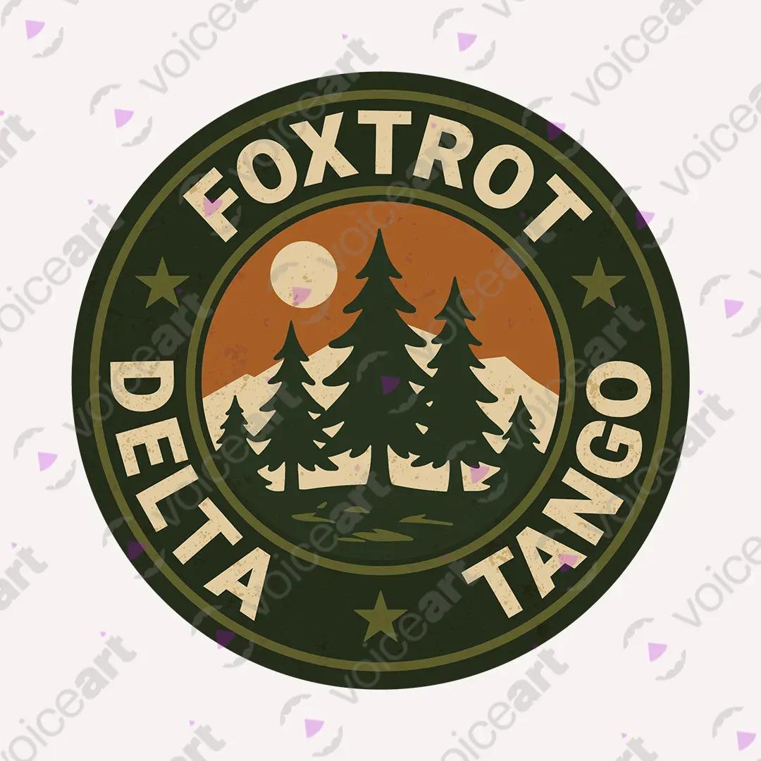 VOICEART White Watermark Foxtrot Delta Tango Army Codes Graphic Tee Play on Words Short Sleeve T-Shirt for Men and Women