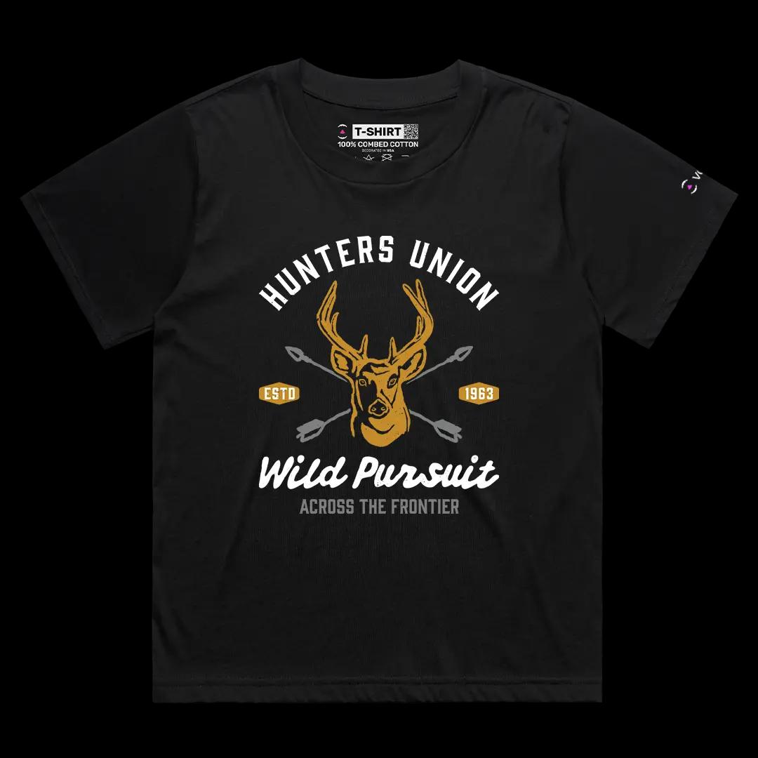VOICEART Black Female Loose Wild Pursuit Nature Graphic Tee for Outdoor Adventures Short Sleeve T-Shirt for Men and Women