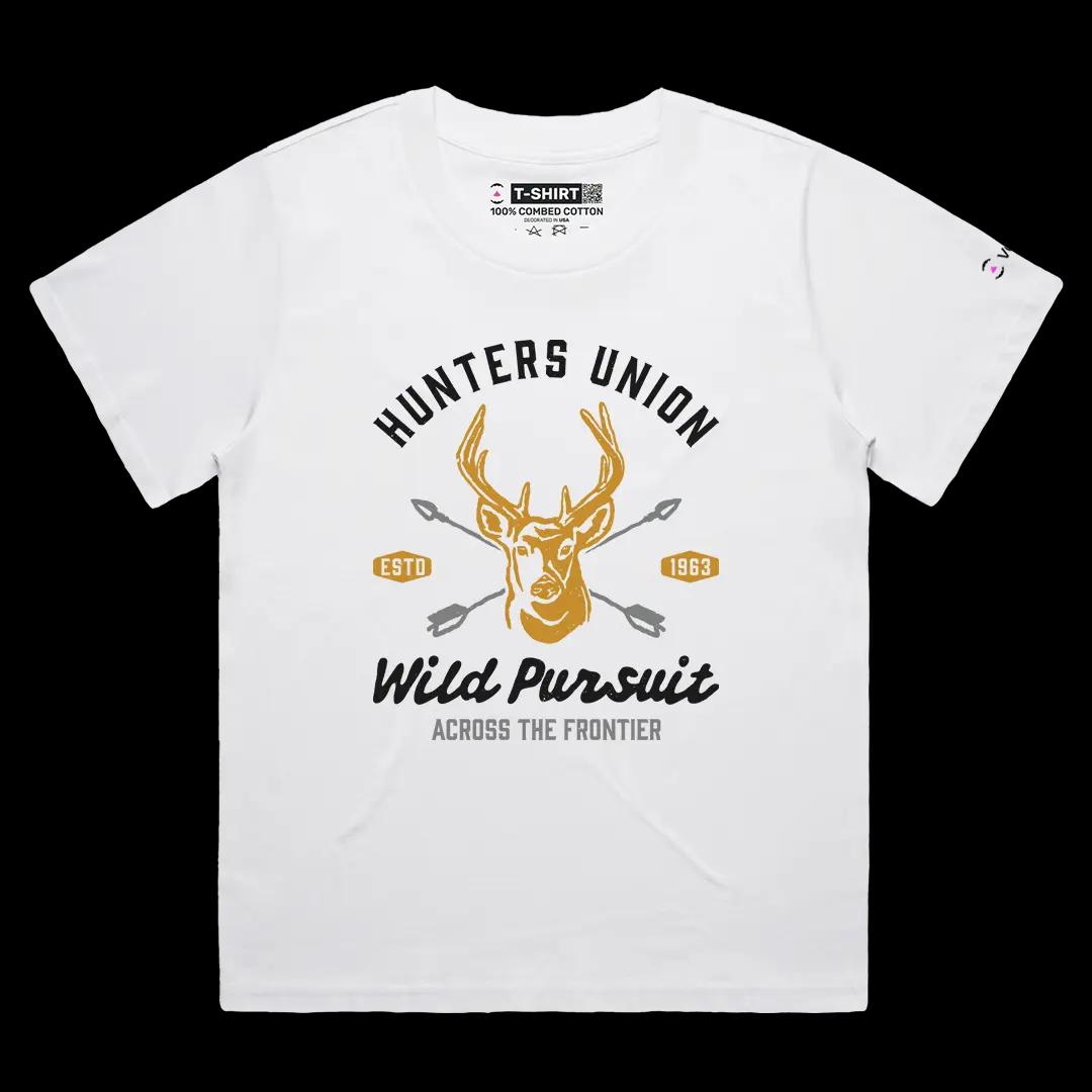 VOICEART White Female Loose Wild Pursuit Nature Graphic Tee for Outdoor Adventures Short Sleeve T-Shirt for Men and Women