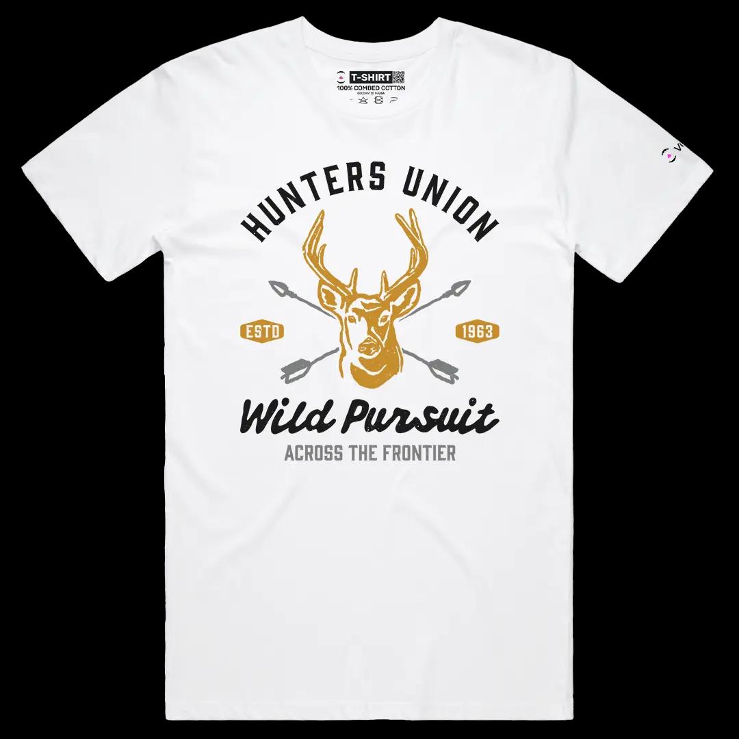 VOICEART White Male Regular Wild Pursuit Nature Graphic Tee for Outdoor Adventures Short Sleeve T-Shirt for Men and Women