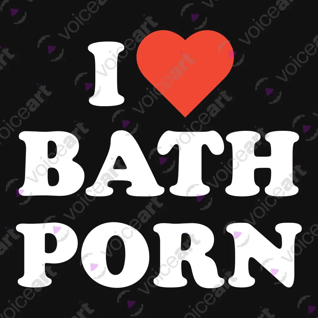 VOICEART Black Watermark I Love Bath Porn Funny Graphic Meme Tee Dark Humor Short Sleeve Cotton TShirt for Men and Women