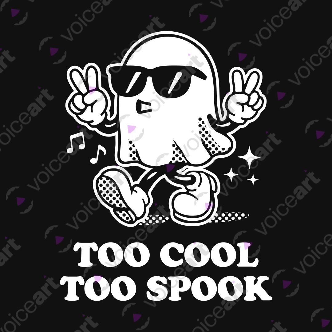 VOICEART Black Watermark Too Cool To Spook Funny Halloween Graphic Tee for Holidays Short Sleeve Shirt for Men and Women