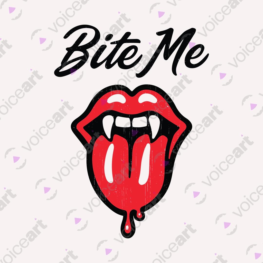 VOICEART White Watermark Bite Me Funny Halloween Graphic Tee for Holidays Short Sleeve T-Shirt for Men and Women