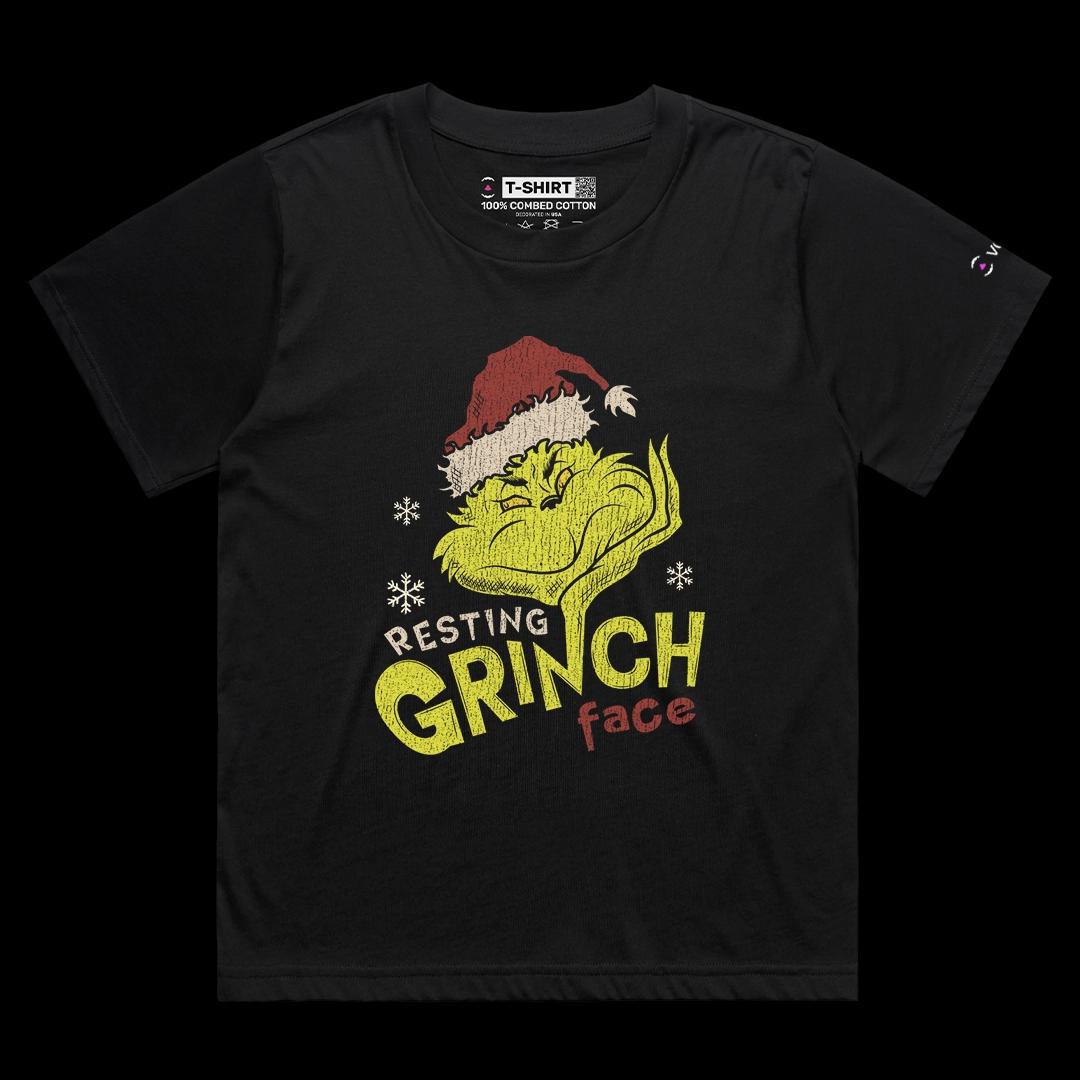 VOICEART Black Female Loose Grumpy Santa Claus Face Funny Graphic Christmas Tee for Holidays Short TShirt for Men and Women