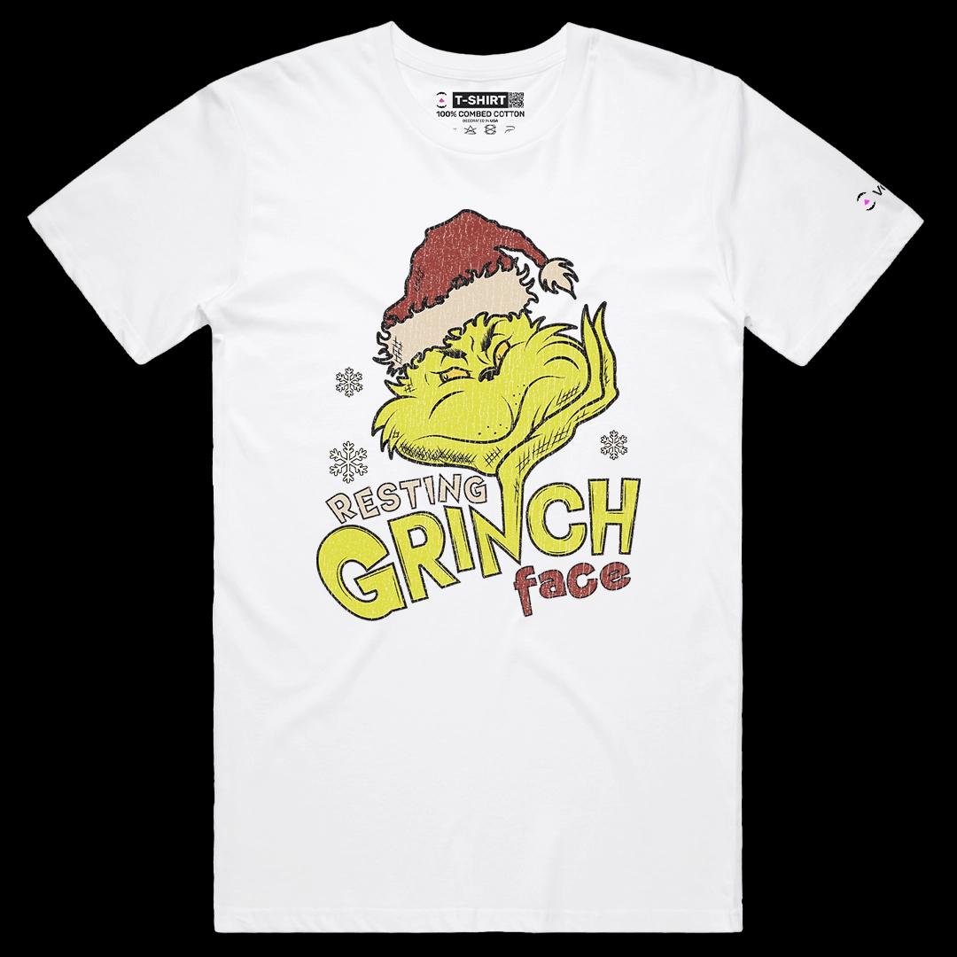 VOICEART White Male Regular Grumpy Santa Claus Face Funny Graphic Christmas Tee for Holidays Short TShirt for Men and Women