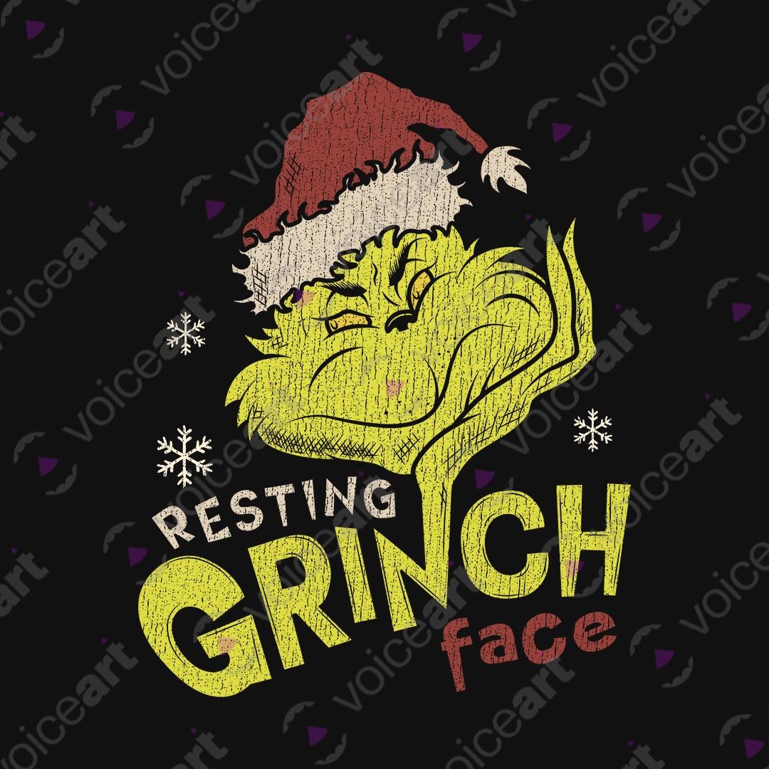 VOICEART Black Watermark Grumpy Santa Claus Face Funny Graphic Christmas Tee for Holidays Short TShirt for Men and Women