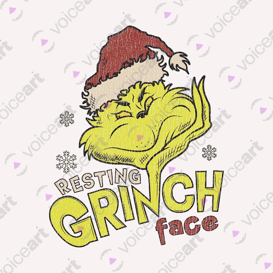 VOICEART White Watermark Grumpy Santa Claus Face Funny Graphic Christmas Tee for Holidays Short TShirt for Men and Women