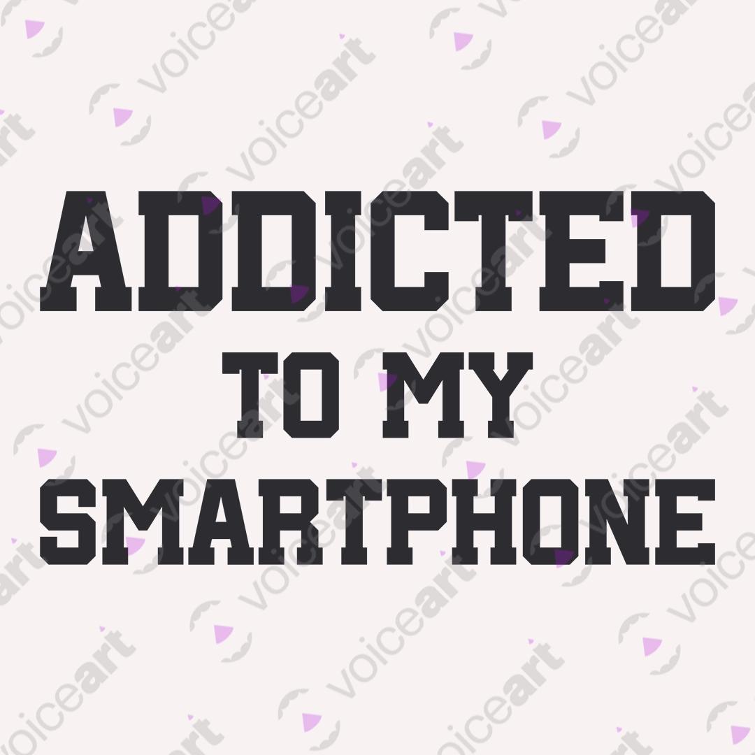 VOICEART White Watermark Addicted To My Smartphone Dad Jokes Funny Typography Tee Short Sleeve T-Shirt for Men and Women