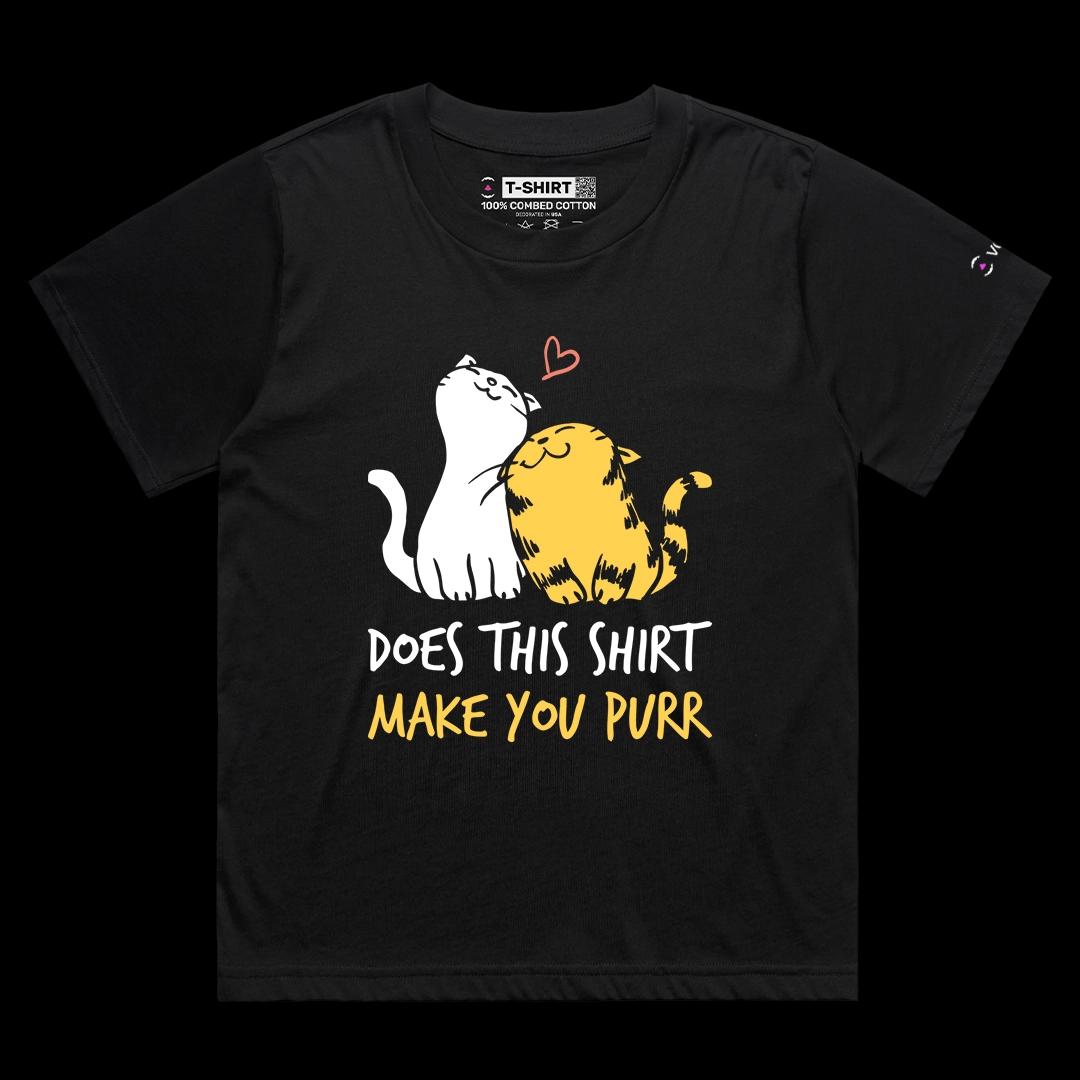 VOICEART Black Female Loose Loving Cats Romantic Animals Graphic Tee for Couples Short Sleeve T-Shirt for Men and Women